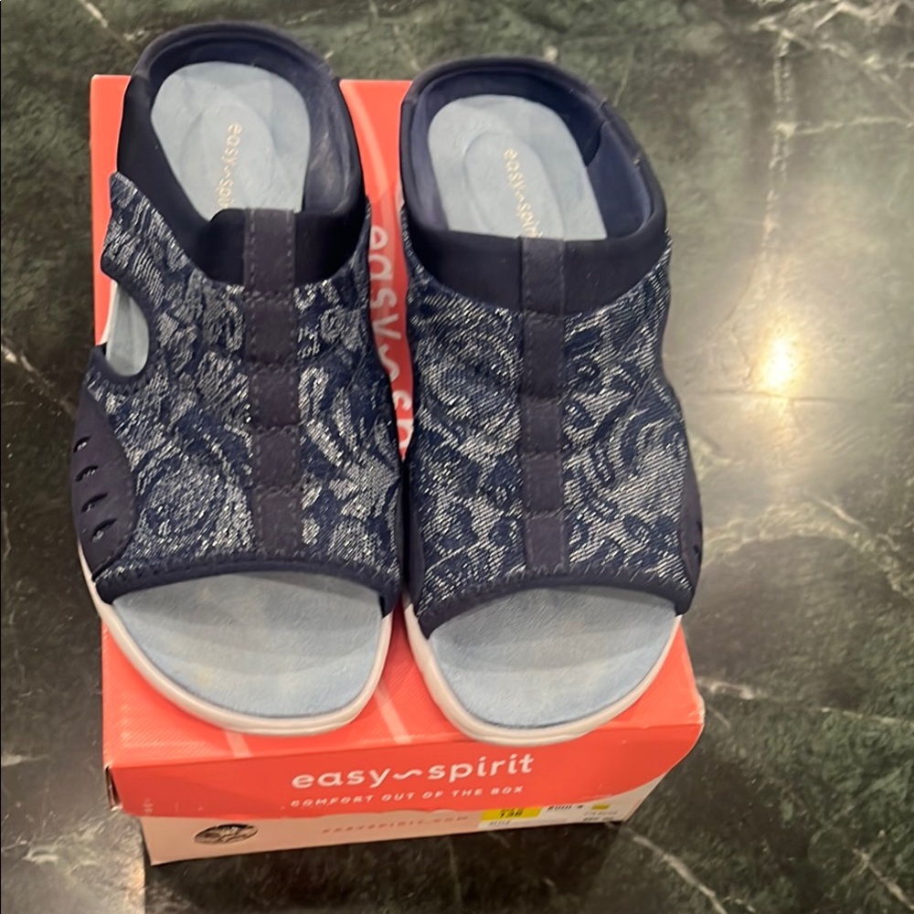 Easy Spirit Navy Slide Sandals